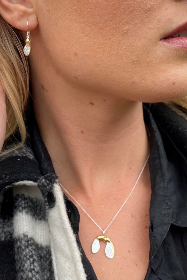 Reeves & Reeves Sycamore necklace, silver and gold vermeil