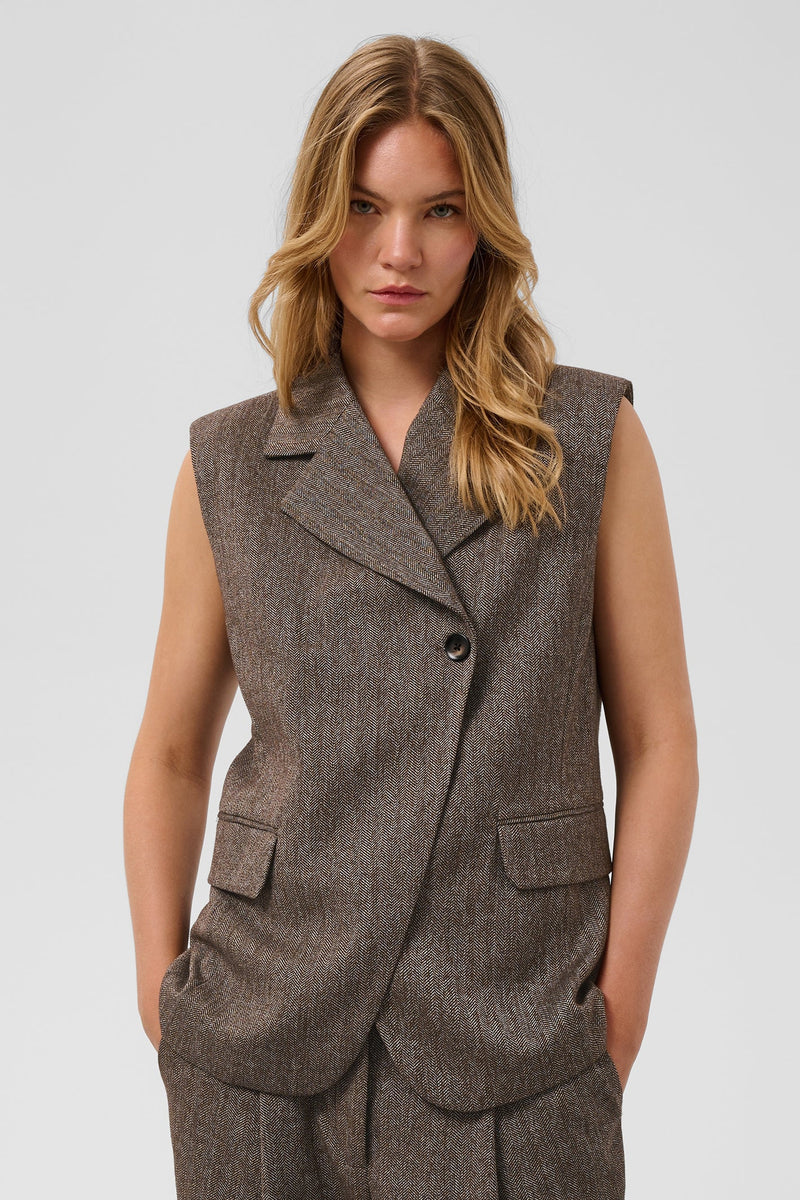 Soaked in Luxury herringbone waistcoat at OSO Boutique