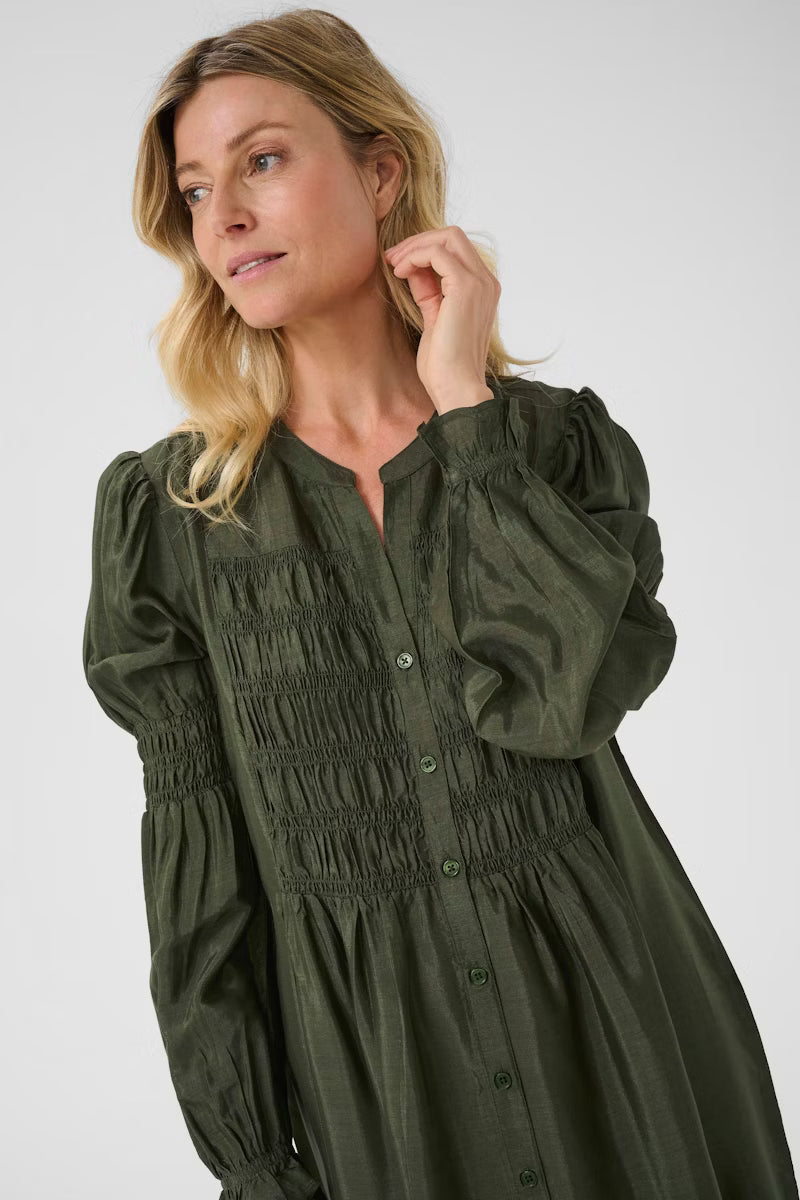 Rifle Green Shirt Dress