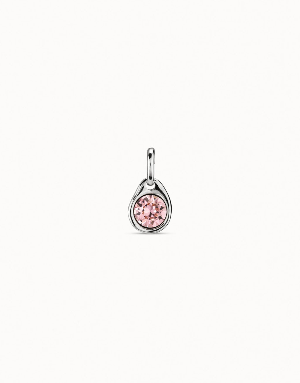 Uno de 50 CHA0079 Silver Charm with a pink Crystal