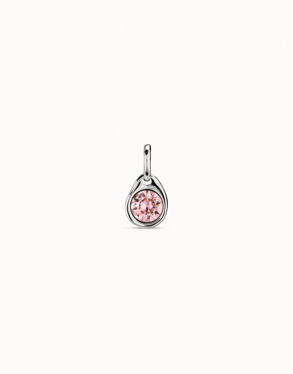 Uno de 50 CHA0079 Silver Charm with a pink Crystal