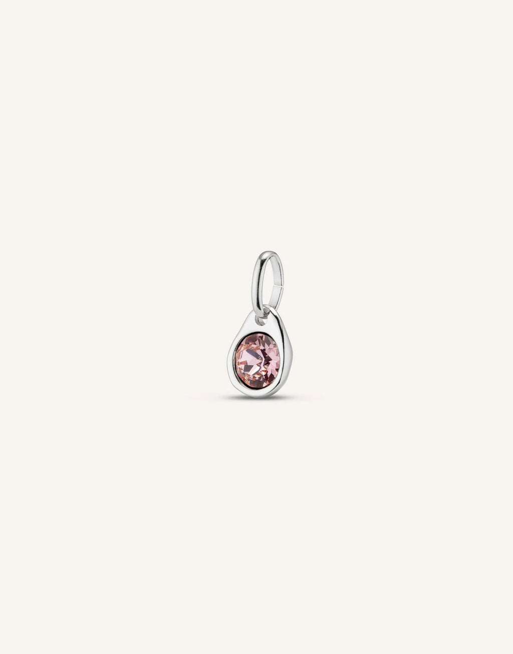 Uno de 50 CHA0079 Silver Charm with a pink Crystal