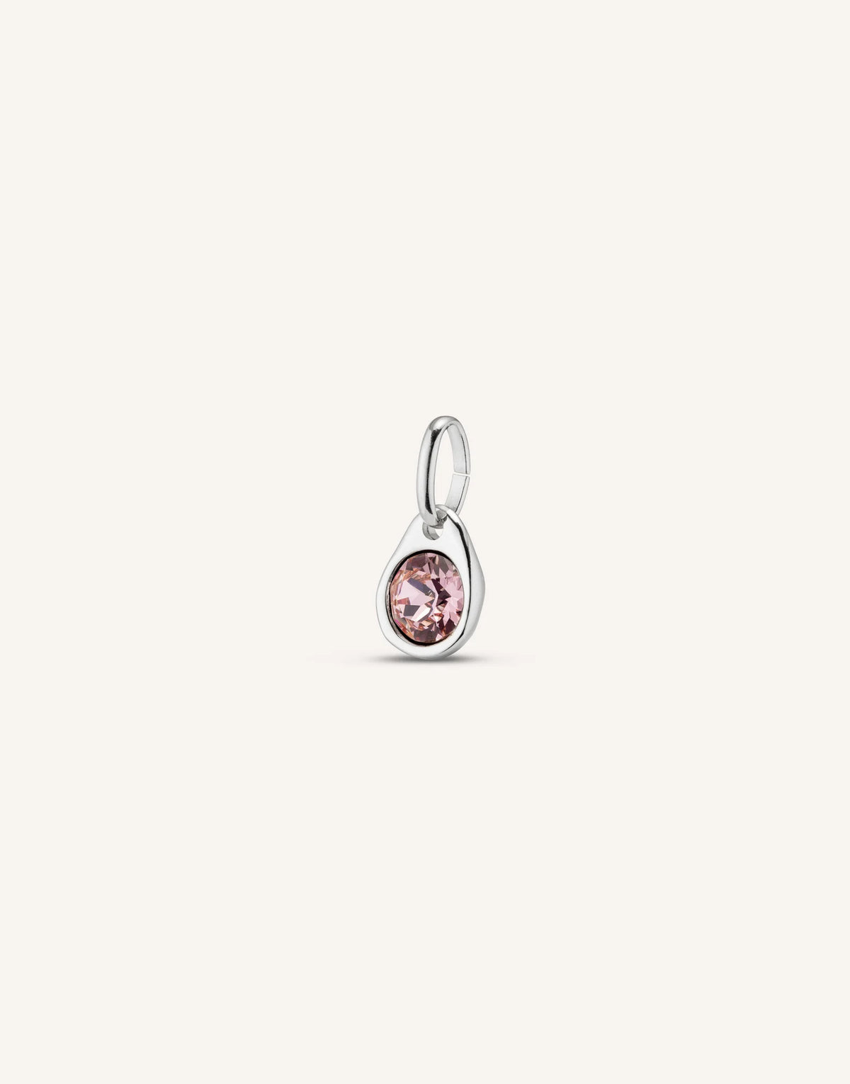 Uno de 50 CHA0079 Silver Charm with a pink Crystal