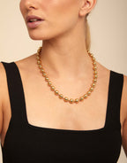 Uno de 50  COL1390 Bead necklace with padlock - Gold