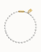 Uno de 50  COL1390 Bead necklace with padlock and contrasting accents