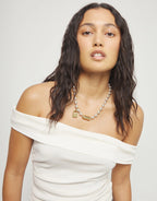 Uno de 50  COL1390 Bead necklace with padlock and contrasting accents