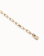 Uno de 50 COL1607 Long link chain charm necklace - Gold