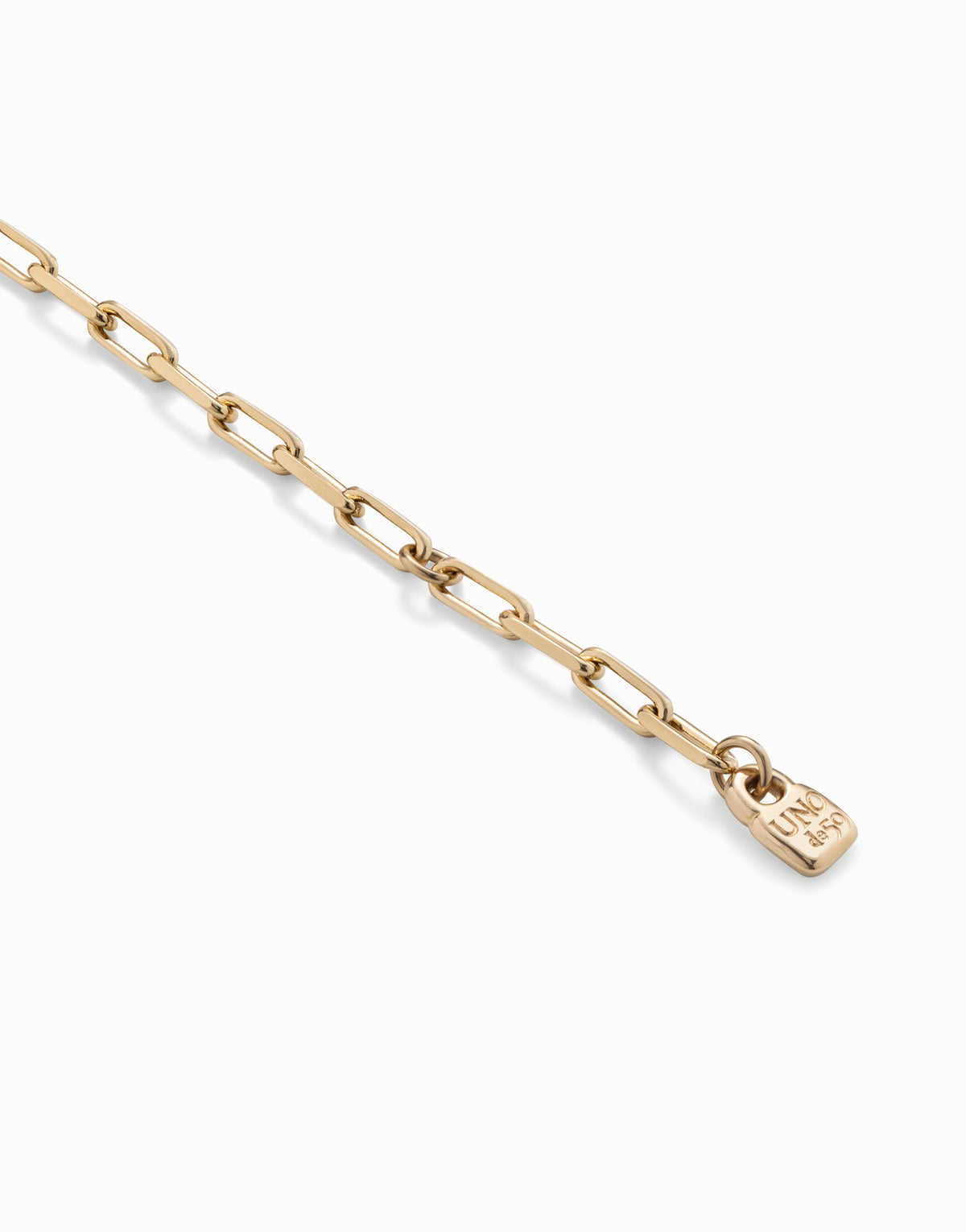 Uno de 50 COL1607 Long link chain charm necklace - Gold