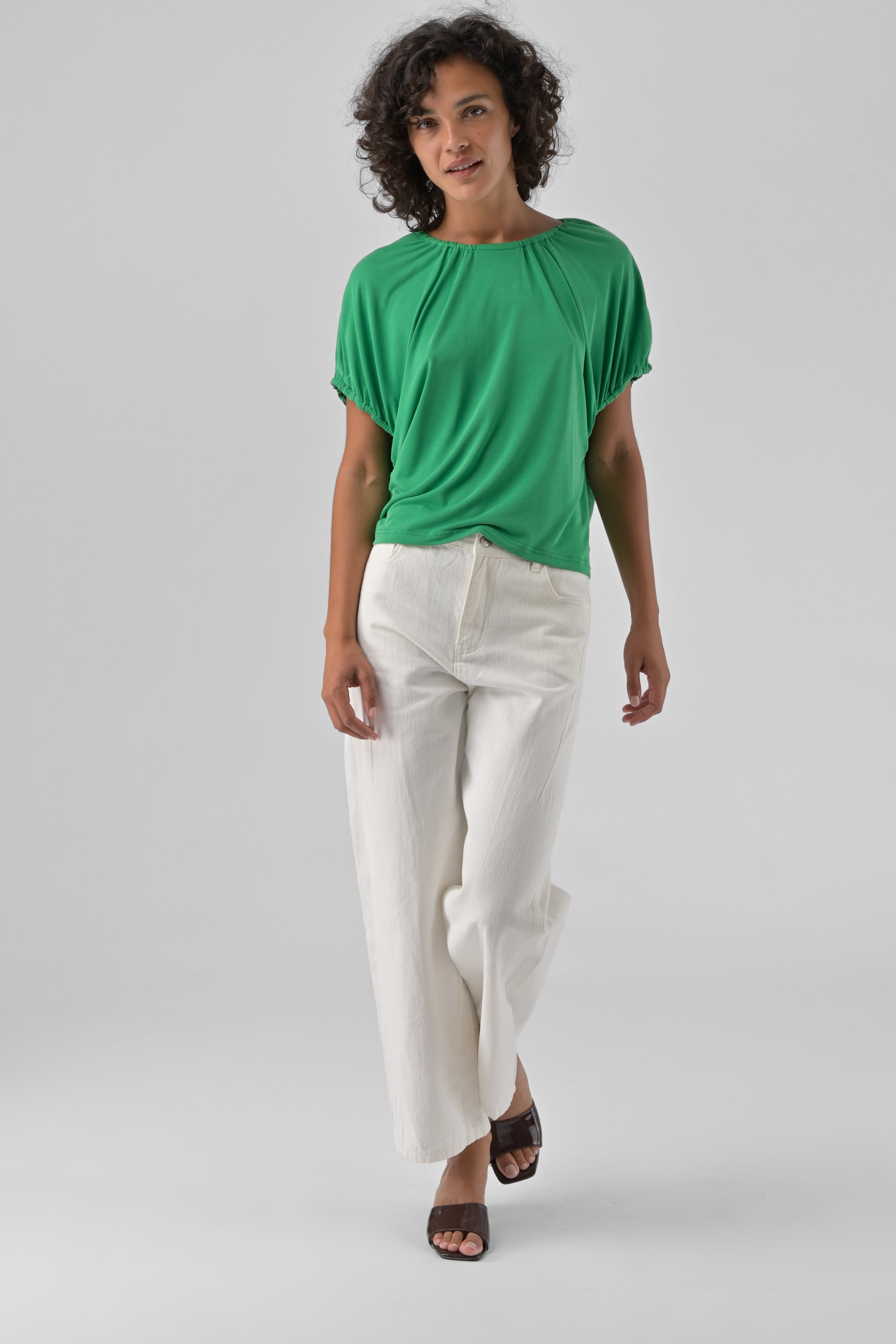 Orfeo Vinciane Ecru Cream Cotton Trousers PT383