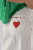 Orfeo Vinciane Ecru Cream Cotton Trousers PT383