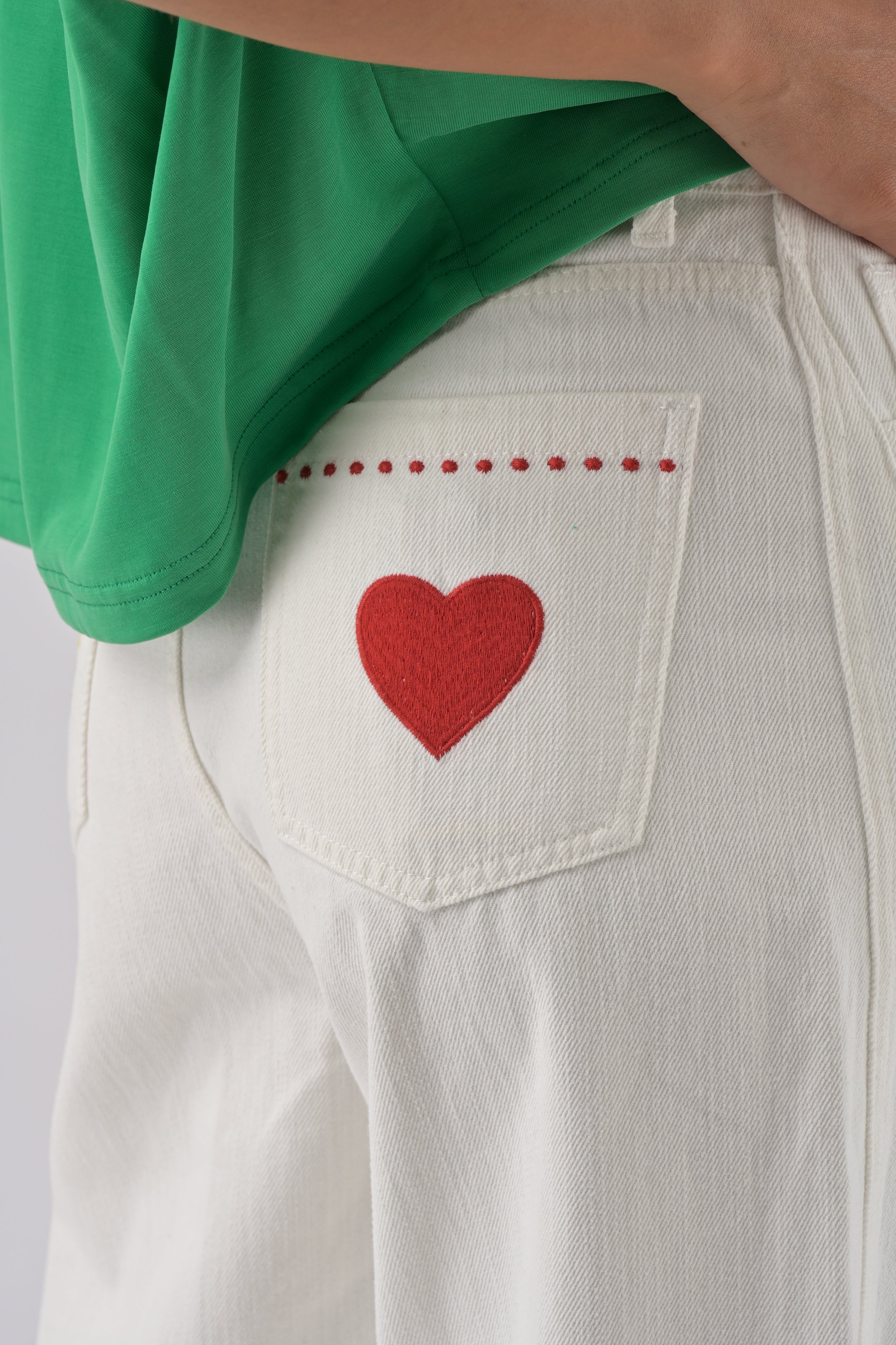 Orfeo Vinciane Ecru Cream Cotton Trousers PT383