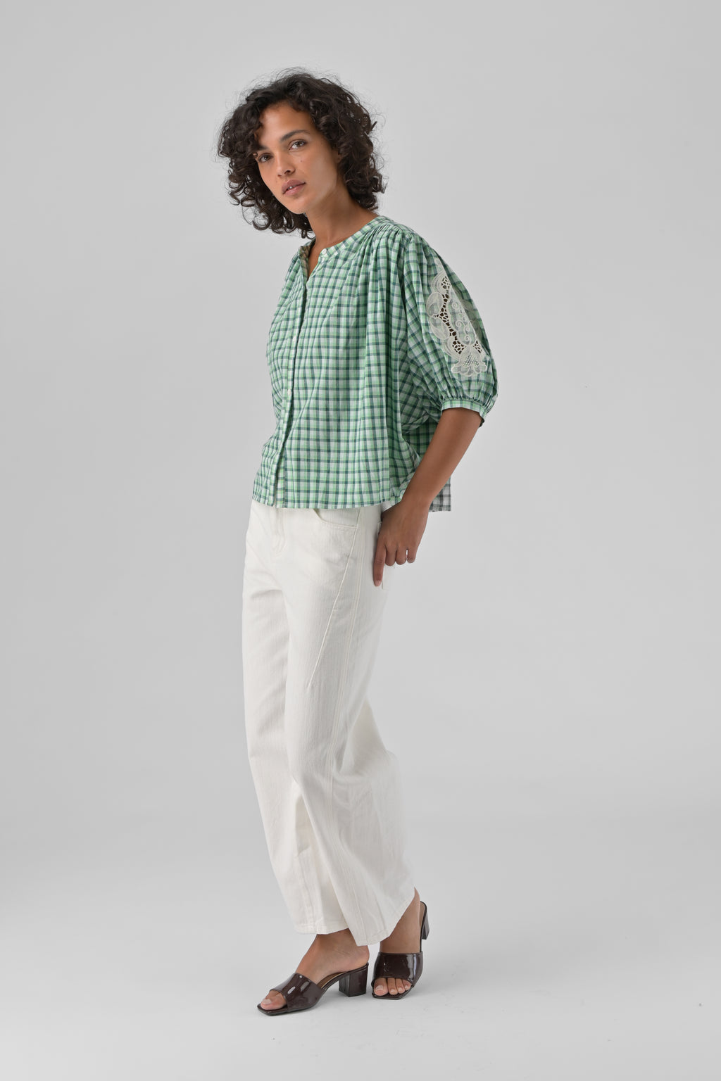 Orfeo Vinciane Ecru Cream Cotton Trousers PT383