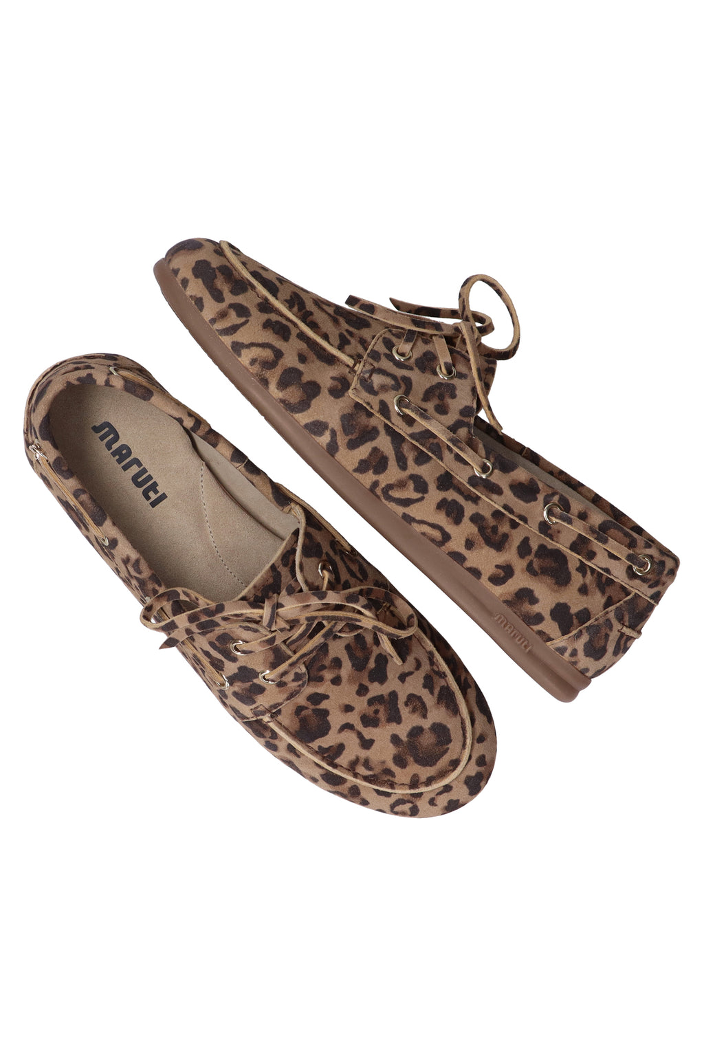Maruti Eliza Tan Leopard Suede Moccasin Shoes 66.1883.01-Z28