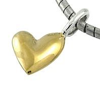 LBJ  P17970GP Assymetrical gold plated heart pendant (no chain)