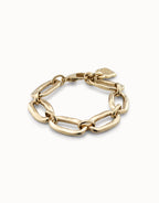 Uno de 50 : PUL0949 Gold Oval link chain bracelet  - Medium