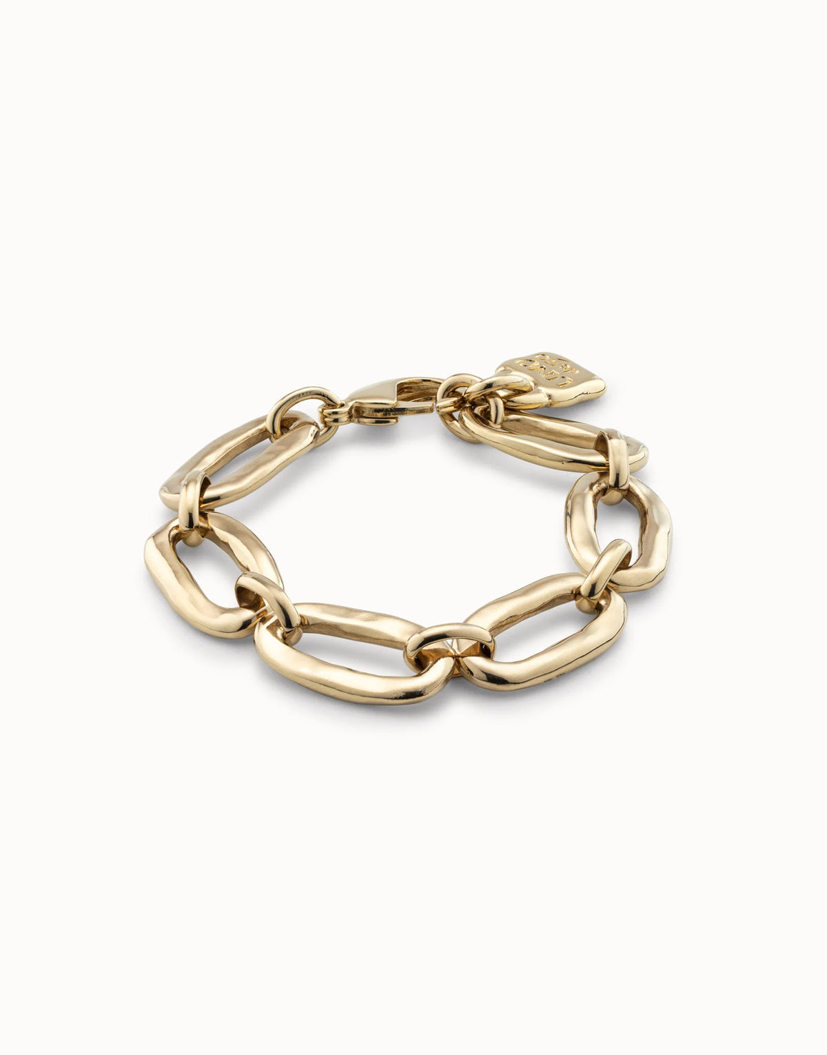 Uno de 50 : PUL0949 Gold Oval link chain bracelet  - Medium