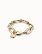 Uno de 50 : PUL0949 Gold Oval link chain bracelet  - Medium