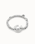 Uno de 50 PUL1358 Pearl Silver Bead Bracelet