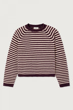 American Vintage Ekewood Rayures Aubergine et Rose Pale Purple Striped Jumper EKE18A, packshot
