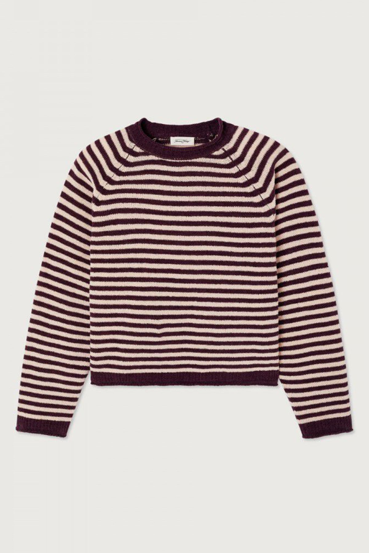 American Vintage Ekewood Rayures Aubergine et Rose Pale Purple Striped Jumper EKE18A, packshot