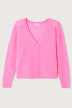 American Vintage NUG19AE26 Nuggy Petunia Flourescent Pink Cardigan