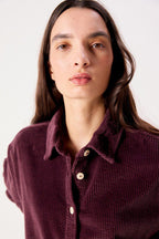 American Vintage Padow Auburn Vintage Purple Shirt PADO06A, collar detail