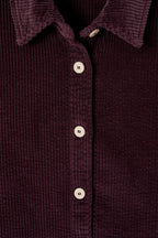 American Vintage Padow Auburn Vintage Purple Shirt PADO06A, button and cord detail