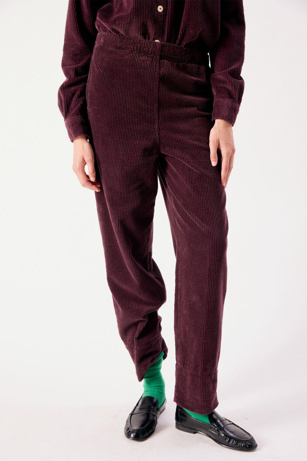 American Vintage Padow Auburn Vintage Purple Trousers PADO137, front