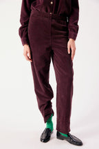 American Vintage Padow Auburn Vintage Purple Trousers PADO137, front