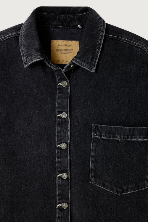 American Vintage YOP06DE26 Yopday-B Black Denim Sleeveless Shirt