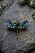 Annie Sherburne Dragonfly Brooch Green, front view