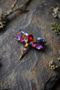 Annie Sherburne Dragonfly Brooch Red, front view
