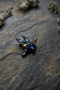 Annie Sherburne Hummingbird Brooch Blue, front view