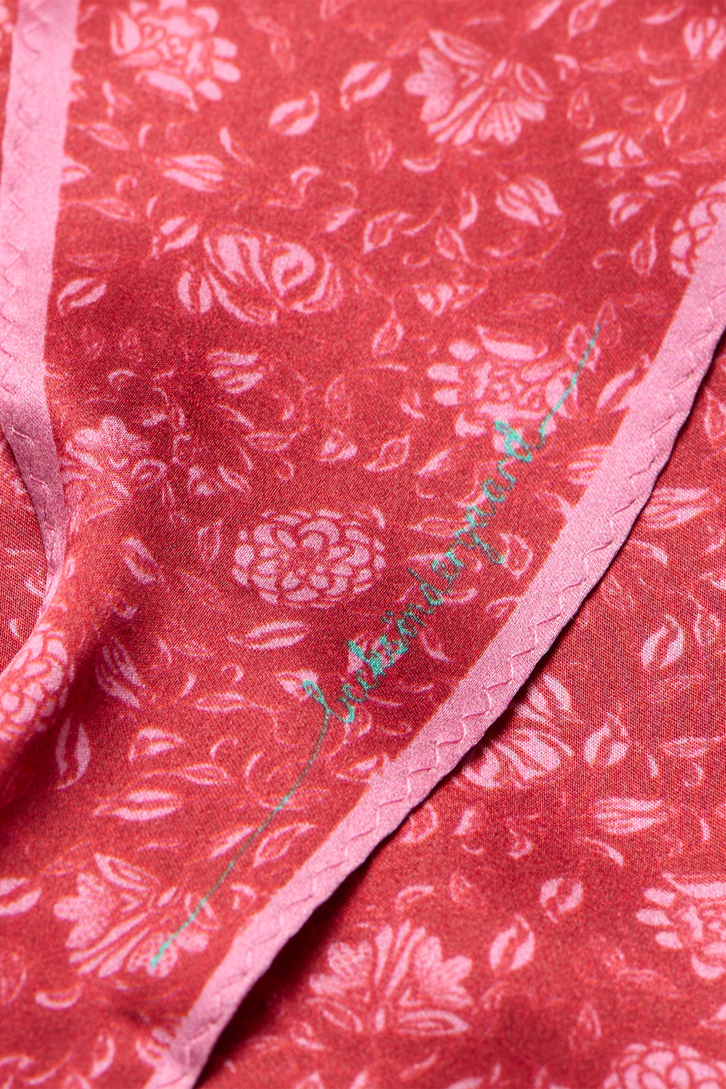 Beck Sondergaard Asflora Diamond Garnet Red Silk Scarf