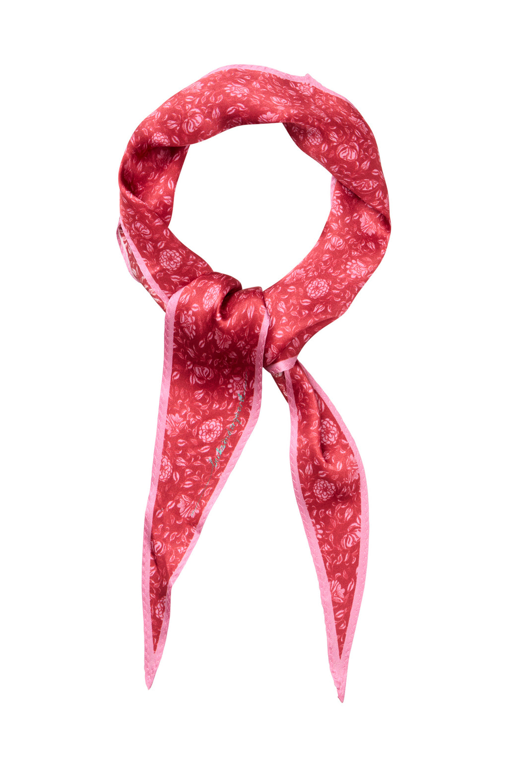 Beck Sondergaard Asflora Diamond Garnet Red Silk Scarf