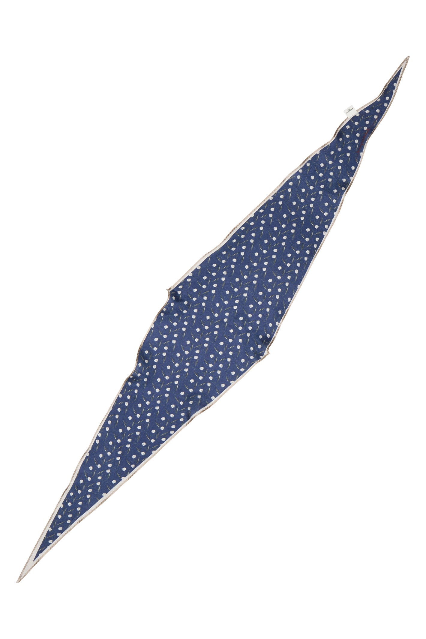 Beck Sondergaard Hearta Tulip Diamond Navy Blue Silk Scarf