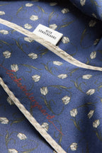 Beck Sondergaard Hearta Tulip Diamond Navy Blue Silk Scarf