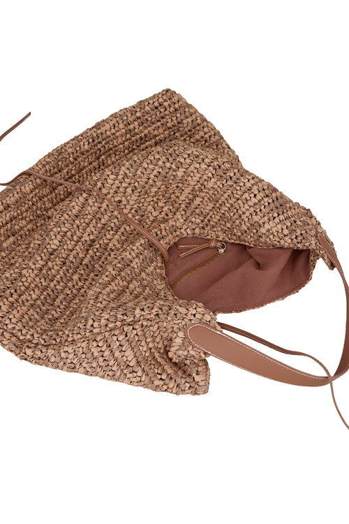 Beck Sondergaard Paper Straw Siena Mocha Brown Bag