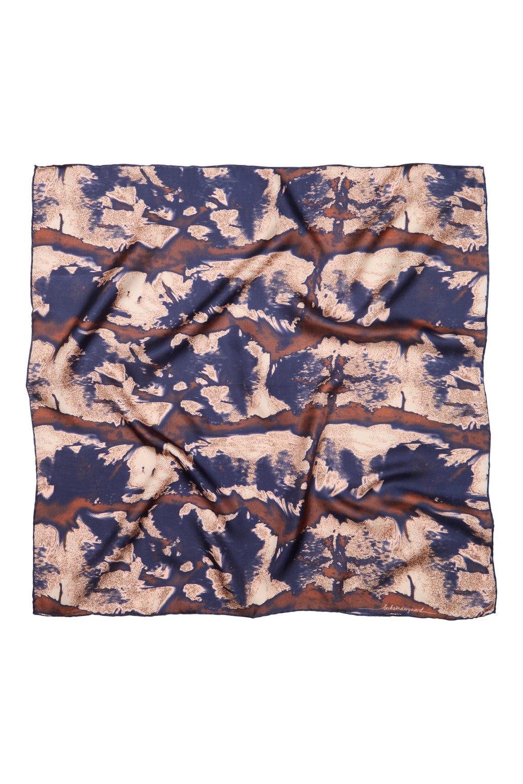 Beck Sondergaard Tinea Tiedye Sia Navy Blue Silk Scarf