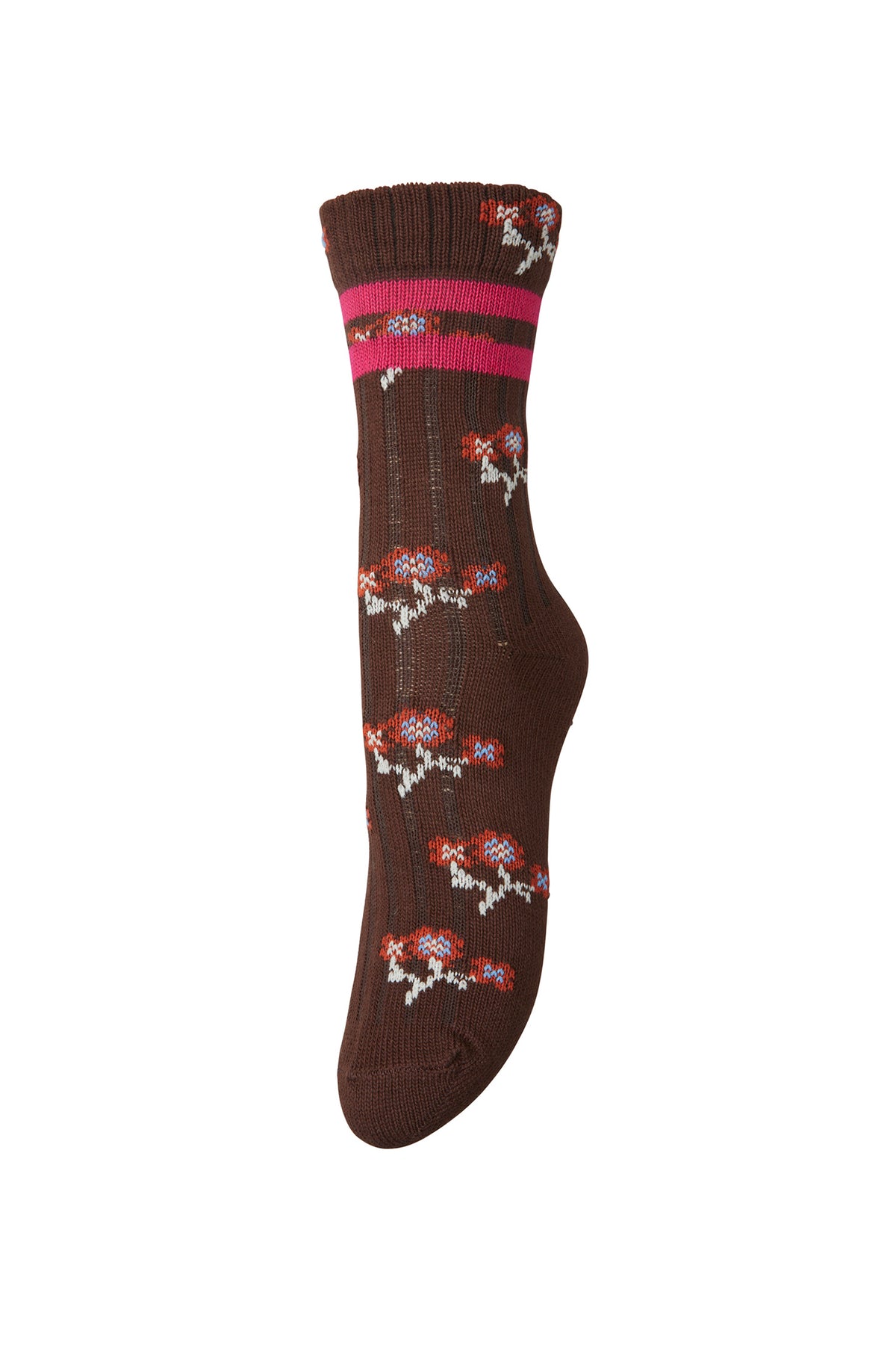 Becksondergaard Flotile Cotta Chocolate Brown Sock, laid flat