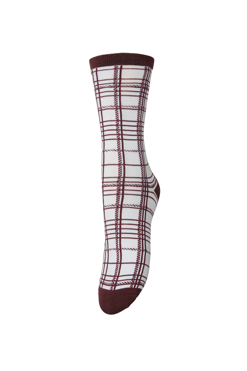 Becksondergaard Grid Visca Skyway Blue Sock, laid flat