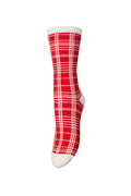 Becksondergaard Grid Visca Salsa Red Sock, laid flat