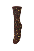 Becksondergaard Leony Cotta Chocolate Brown Sock, laid flat