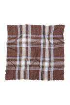 Becksondergaard Plaidia Cowea Cappuccino Brown Scarf, laid flat