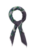 Becksondergaard Plaidia Cowea Naval Academy Blue Scarf, tied and styled