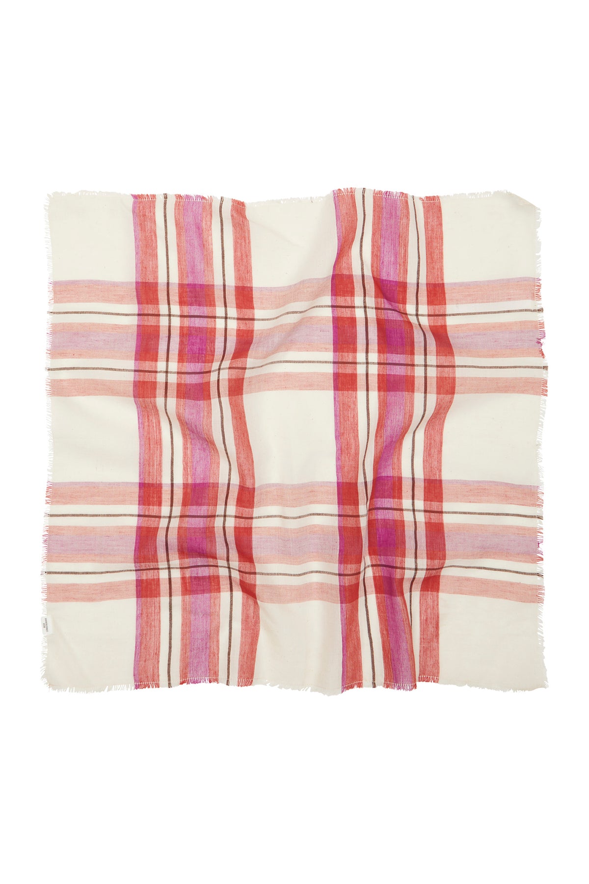 Becksondergaard Plaidia Cowea Rooibos Orange Scarf, laid flat