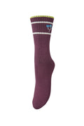 Becksondergaard Sporty Flotile Cotta Fig Red Sock, laid flat