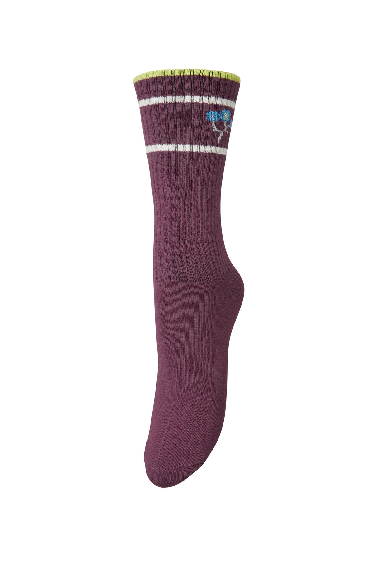 Becksondergaard Sporty Flotile Cotta Fig Red Sock, laid flat