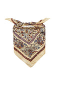 Becksondergaard Tapisflora Taby Sia Rutabaga White Silk Scarf, tied and styled