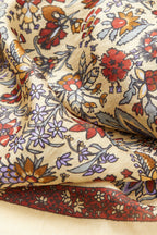 Becksondergaard Tapisflora Taby Sia Rutabaga White Silk Scarf, fabric detail